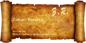 Zakar Renátó névjegykártya
