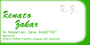renato zakar business card